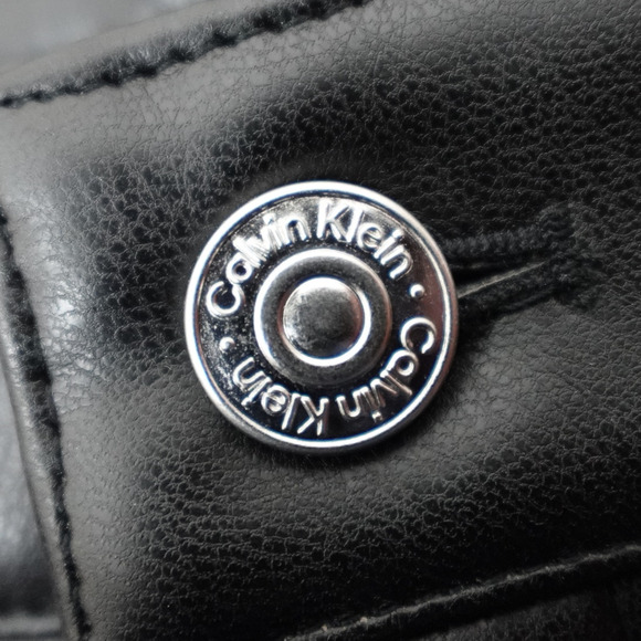 Calvin Klein Jeans Faux Leather 90s Pants Black Beauty - 12 - Picture 6 of 10
